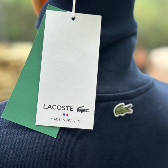 LACOSTE OVERSIZED ZIP NECK POLO DRESS EF9344 NAVY - Picture 9 of 11